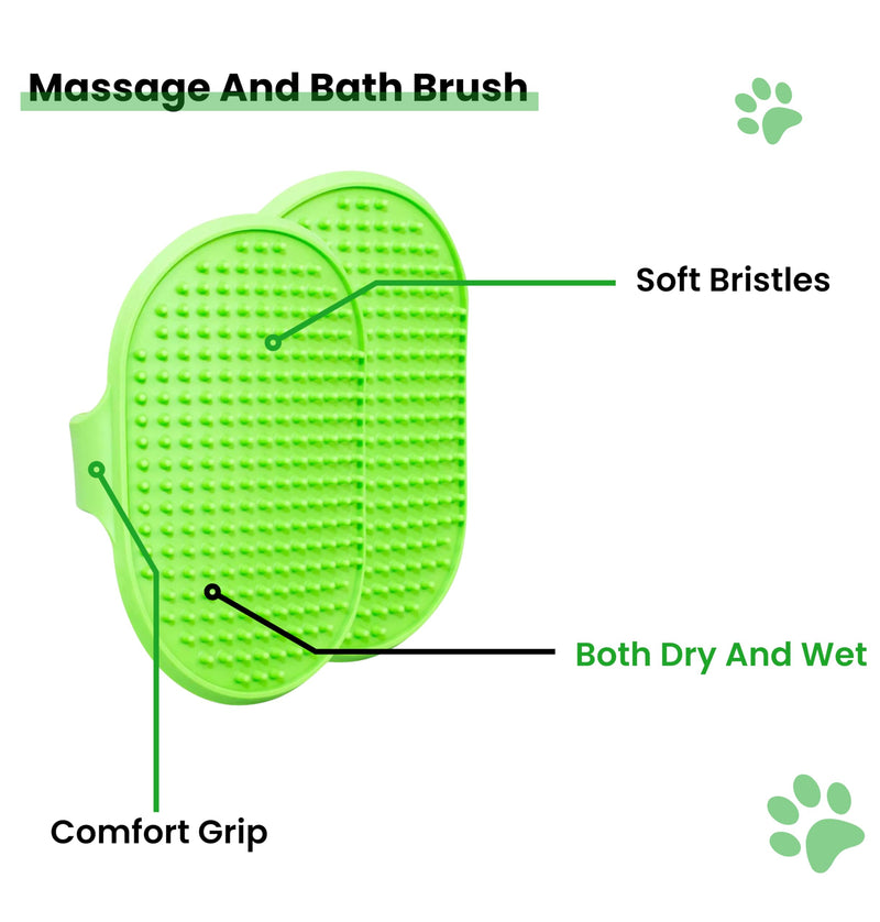 ELITE ETAIL Self Cleaning Pet Hair Brush with Additional Comb and Bath Brush - Skin Friendly Pet Grooming Kit for Dogs and Cats, Detangling, Deshedding, and Bathing Tools for All Fur Types. 7 in long - PawsPlanet Australia