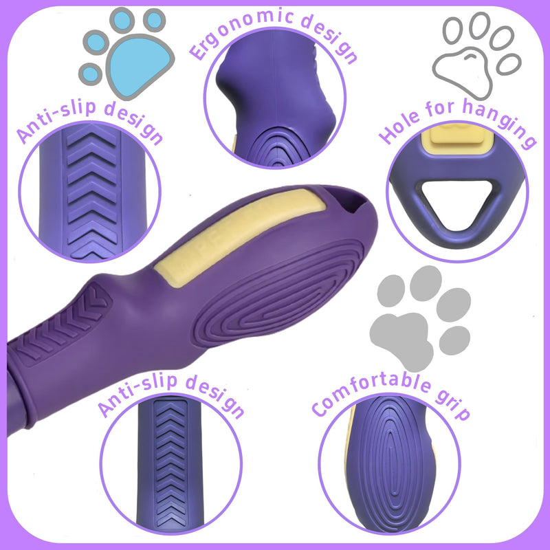 Pet Comb for Grooming Long Haired Cats & Dogs With Stainless Steel Metal Teeth for Shedding and Tangles, Non-slip & Anti-static rubber handle,Safe & Gentle Pet Grooming Comb Pet Detangling Comb