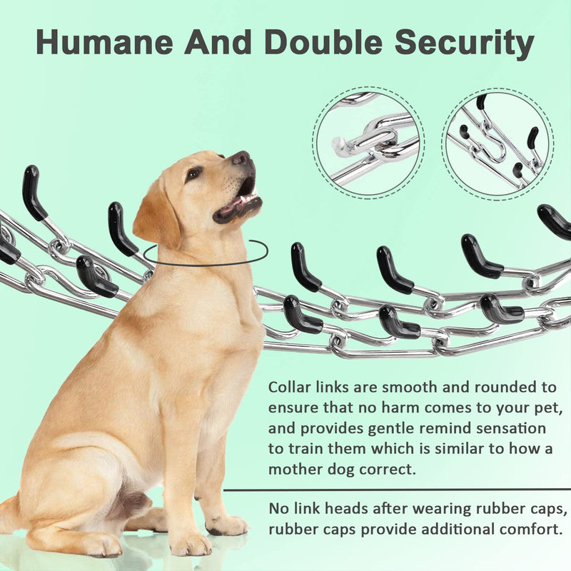 Prong Training Collar for Dogs, Adjustable Dog Pinch Collar with Quick Release Buckle, No Pull Collar for Small Medium Large Dogs, Extra Link and Caps M/L(17-23" Neck, 3.5mm)
