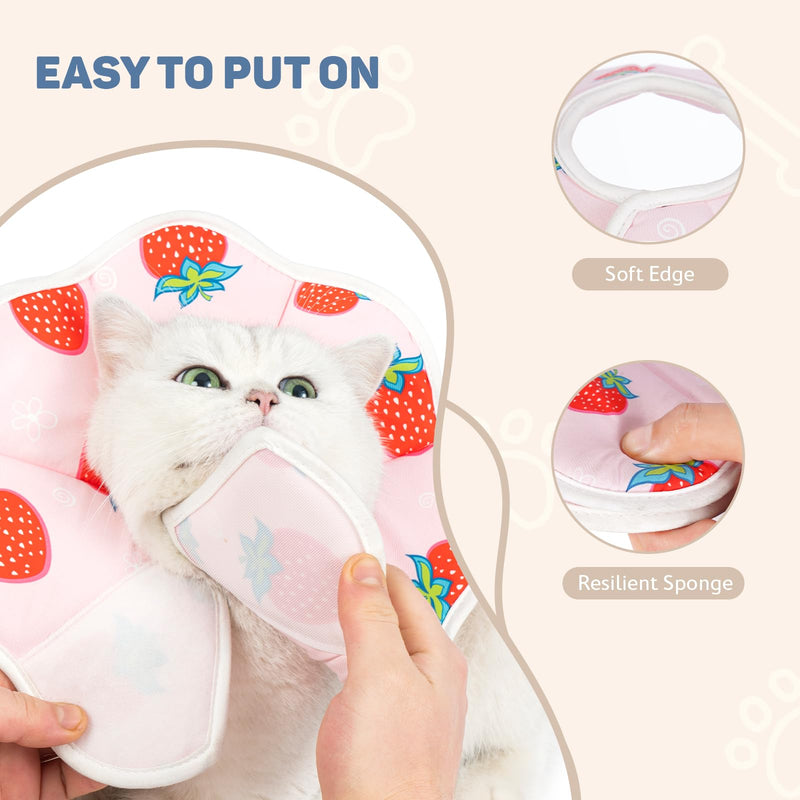 Avont Soft Cat Recovery Cone Collar Bundle with Cat Recovery Suit After Surgery -S