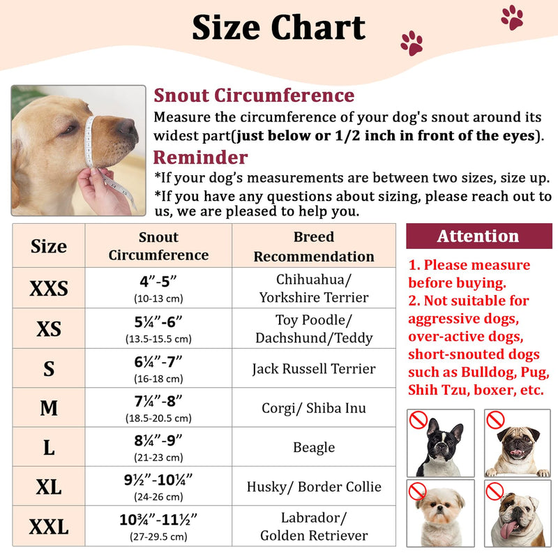 Mayerzon Dog Muzzle, Soft Mesh Muzzles for Small Medium Large Dogs Chihuahua Poodle Husky Labrador Retriever, Breathable Dog Mouth Guard for Biting Chewing Grooming, Allow Panting Drinking(M, Black) M-Snout (7¼”-8”) - PawsPlanet Australia