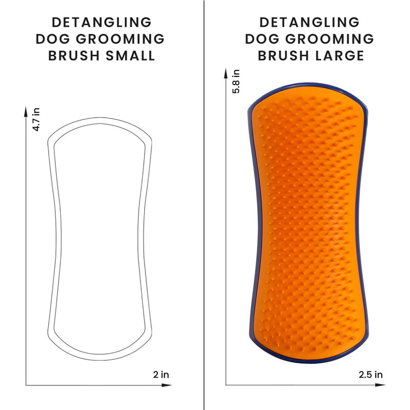 Tangle Teezer | Pet Teezer | Detangling and Dog Grooming Brush | Dry Brush or Dog Bath Brush | Navy & Orange L - PawsPlanet Australia
