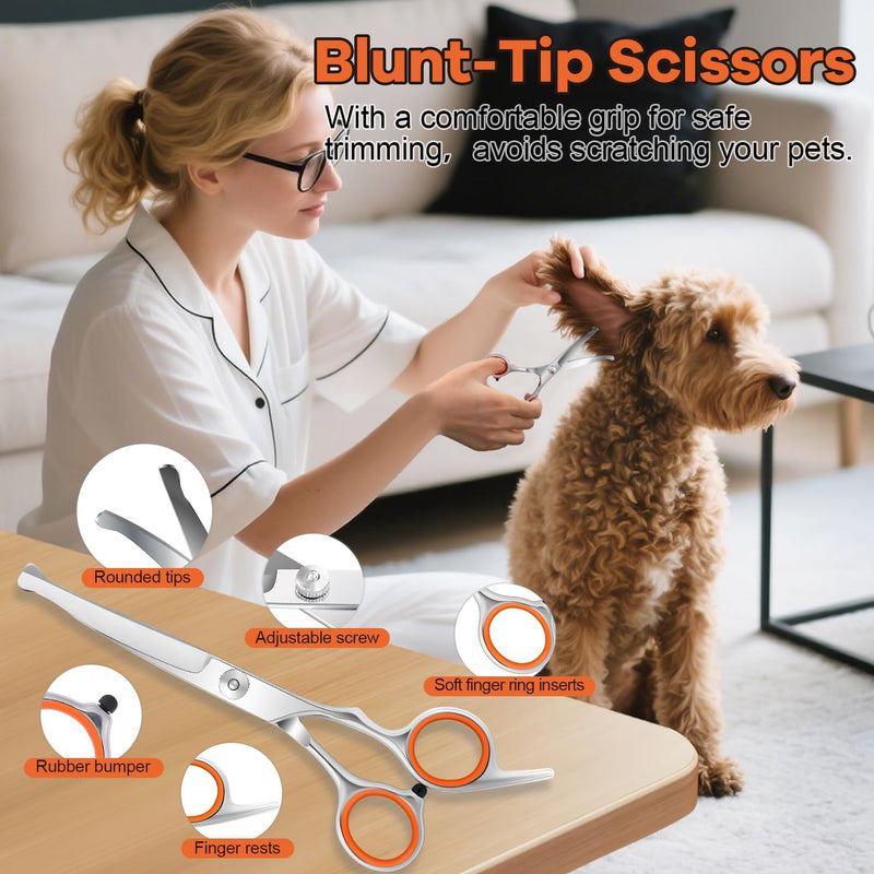 Dog Ear Hair Removal Tool, Ear Hair Trimmer for Dogs at Home, Safety Blunt Tip Scissors, Painless Clippers for Grooming ear care kit - PawsPlanet Australia