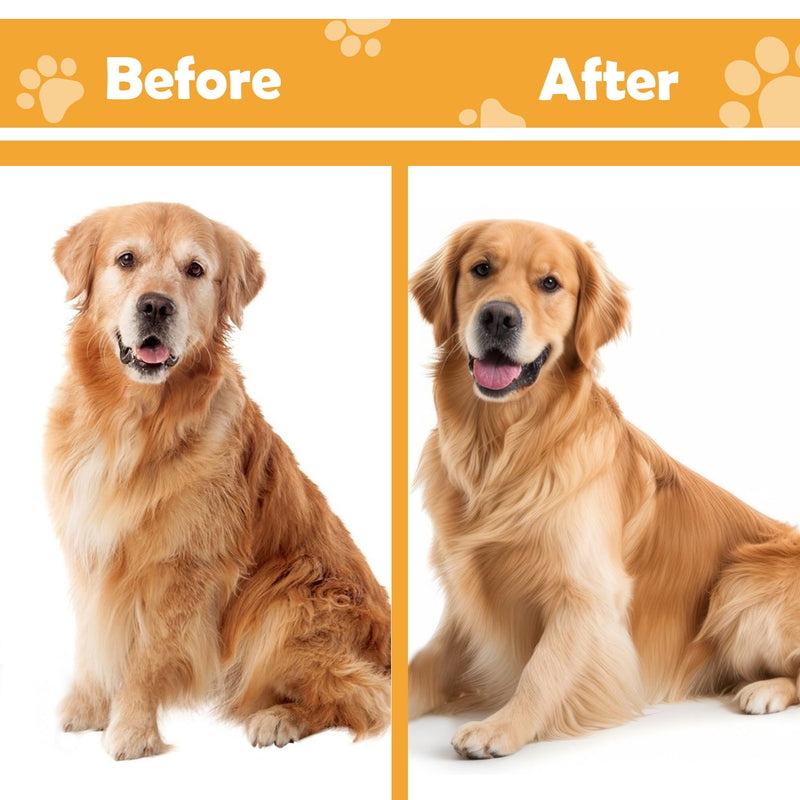 Pet Undercoat Rake for Long Haired Dogs Cats,2 in 1 Cat Safe Dematting Comb and Deshedding Brush Dog Grooming Tools with Wooden Handle Efficiently Remove Mats, Tangles, Loose Hair - PawsPlanet Australia