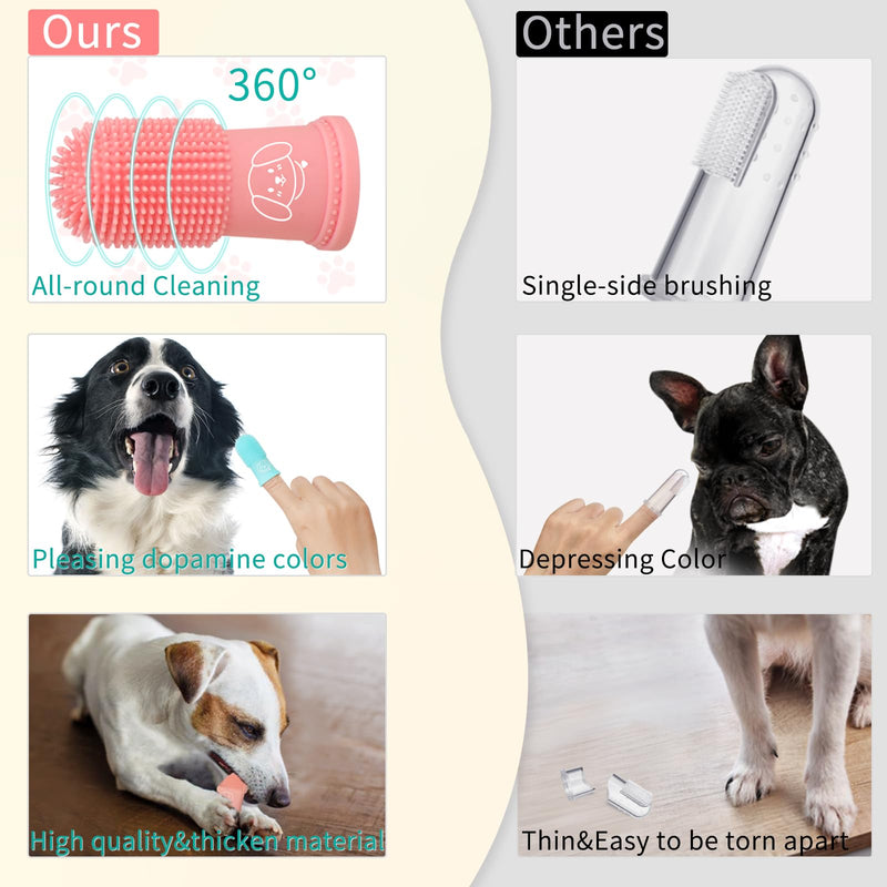Dog Finger Toothbrush for Pet: Puppy Teeth Brushing Kit - Cat & Doggie Dental Cleaning Fingertip Fingerbrush Summer Soda-5pcs - PawsPlanet Australia