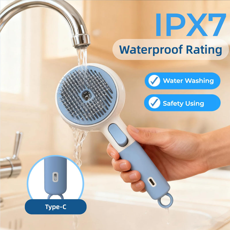 DebutPet Cat Steam Brush for Shedding - 3 in 1 Steamy Cat Brush with Water Spray, Self Cleaning Dog Grooming Comb for Tangled & Loose Hair, Massage Pet Hair Removal Tool (USB Rechargeable) - PawsPlanet Australia