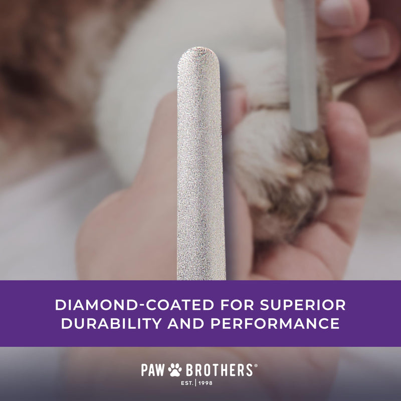 Paw Brothers Diamond Edge Nail File for Small Medium Large Dogs and Cats, Professional Grade, Smoothes and Shapes All Nail Types, Durable Construction, 7 inches - PawsPlanet Australia