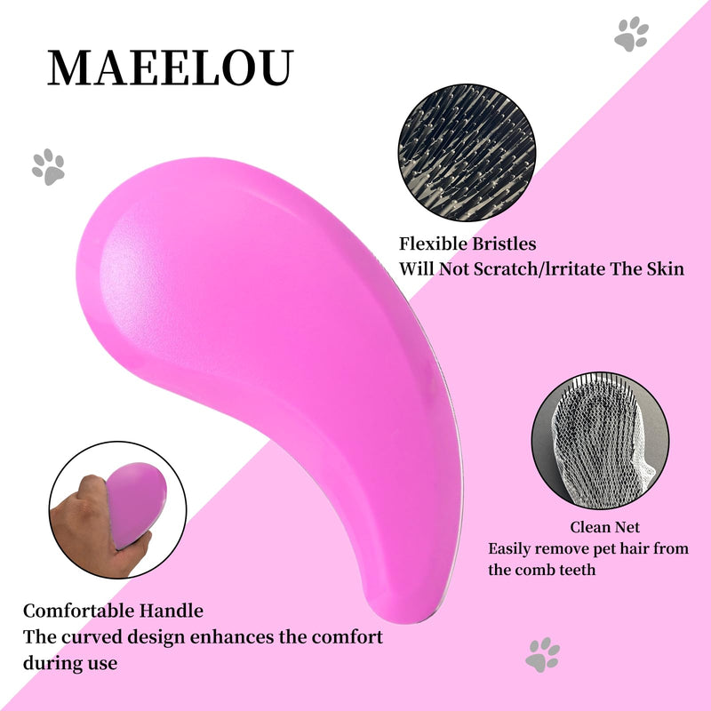 Cat Brush for Shedding - Perfect Grooming Tool for Long-Haired Cats | Deshedding & Hair Remover for Indoor Pets (Pink) Pink - PawsPlanet Australia