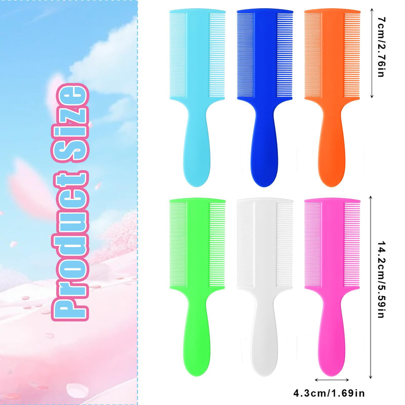 6pcs Double Sided Fine Tooth Lice Comb with Handle, Dandruff and Lice Pet Flea Comb for Newborn Babies Adults Pets Dogs Kitten Cats (Plastic, 6 Colors) - PawsPlanet Australia