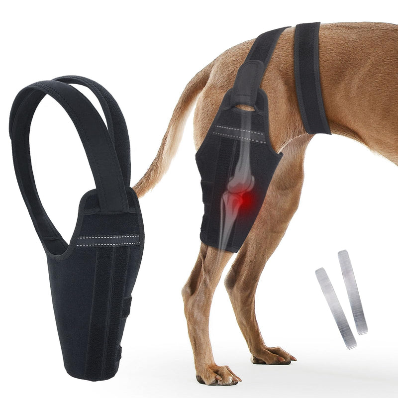Dog Knee Brace for Torn ACL Hind Leg – Support Dog Leg Brace for Back Leg with 2 Stabilizers, Adjustable Hip Support to Reduces Pain Luxating Patella, Ligament Injuries, CCL (Left Leg, 2XL) Left Leg