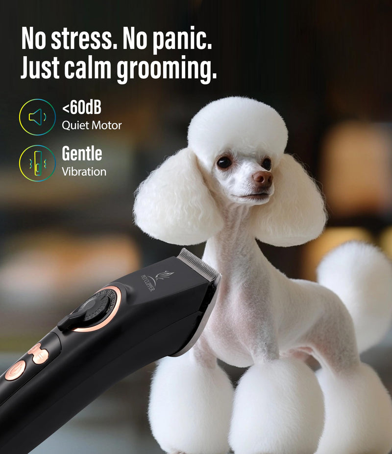 Professional Dog Grooming Clippers with 12H Runtime & Replaceable 440C Blade, 3-Speed Low Noise Electric Dog Shaver for Thick, Matted, Curly Hair, Cordless Clipper for Groomer & Home Use, Black Clipper+10FC Blade - PawsPlanet Australia