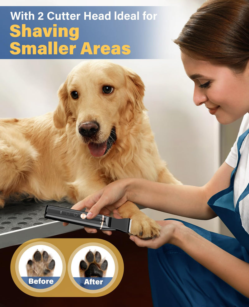 oneisall Dog Grooming Kit for Heavy Thick Hair&Coats/Low Noise Rechargeable Cordless Waterproof Dog Clippers for Grooming Animals&Pets/Pet Shaver with Stainless Steel Blade and Paw Trimmer - PawsPlanet Australia