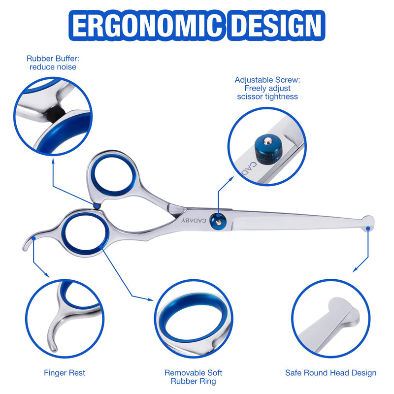 5 in 1 Dog Grooming Scissors with Safety Round Tips, Dog Grooming Scissors Kit, 4CR Stainless Steel Professional Pet Grooming Shears for Cat,Sharp and Durable - PawsPlanet Australia