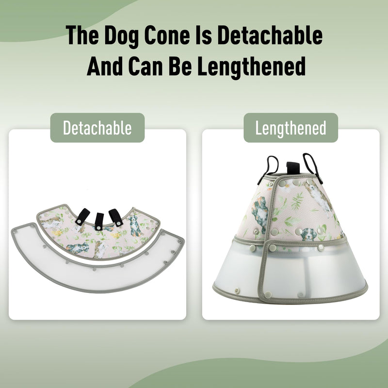 Soft Dog Cone Collar for Large Medium Small Dogs - Adjustable Pet Recovery E-Collar, Brown Large Long