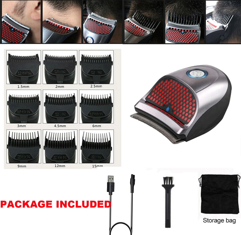 SUYOOULIN Hair Clippers Shortcut Self-Haircut Kit for Men, USB Rechargeable Cordless Electric Hair Trimmer Professional Hair Cutting Machine Shortcut Self Grooming Haircut Kit with 9 Combs With 9 Limited Combs Grey - PawsPlanet Australia