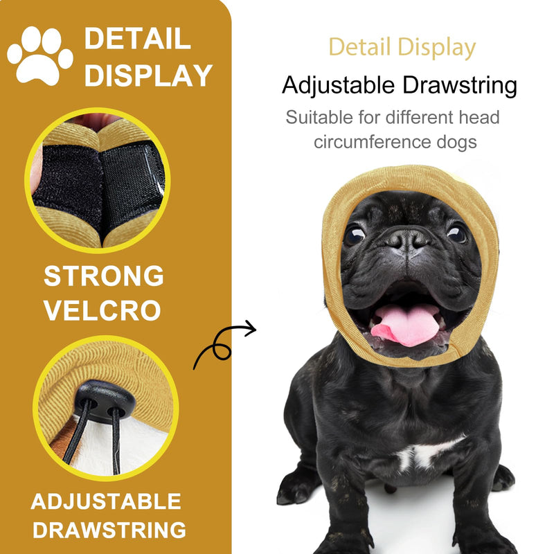 Dog Ear Protectors for Noise Anxiety Relief, Reusable Dog Ear Defenders with Adjustable Headband, Soft & Breathable, for Fireworks, Grooming, Travel (Yellow, M) Yellow