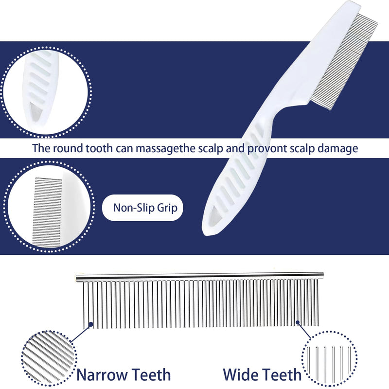 pet supplies，fur remover tool，pet knot opener，cat grooming supplies，dog grooming tools，dematting comb for cats（5 Pcs Knotting Comb for Cats +Grooming Combs ） - PawsPlanet Australia
