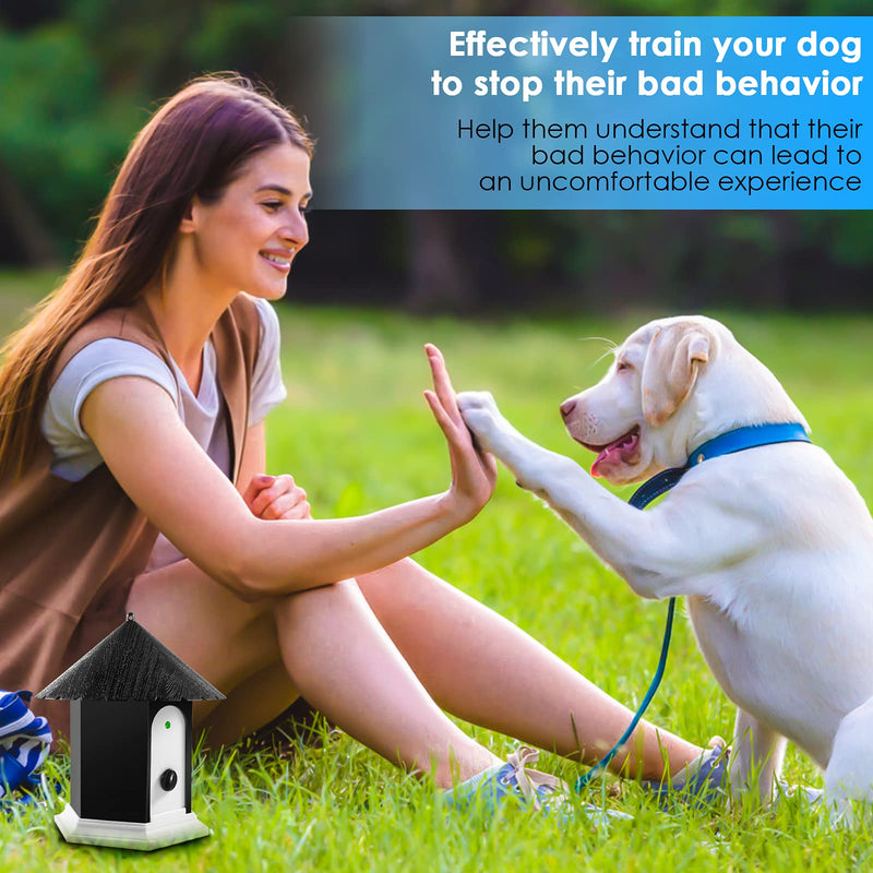 Metsoo Anti Barking Device, Dog Control Devices Up to 50 Ft Range Training & Behavior Aids, 4 Modes Ultrasonic Deterrent, Safe for Human Dogs, CSB12, White