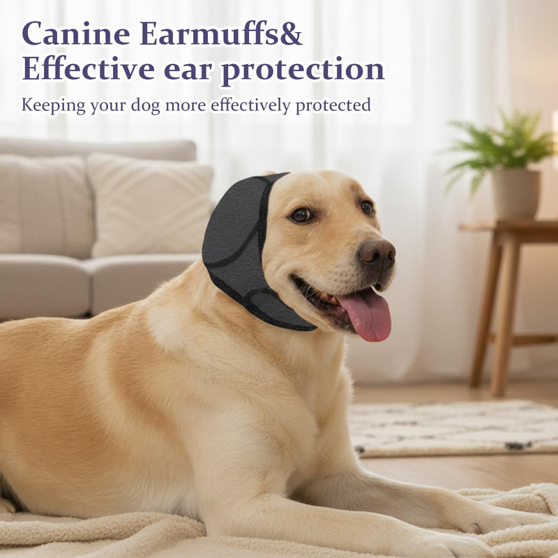 2 Pack Dog Ear Defenders, Dog Ear Protectors - Adjustable Calming Hood, Soft Noise Cancelling Earmuffs & Head Wrap for Dogs Bathing, Grooming, Thunder, Fireworks