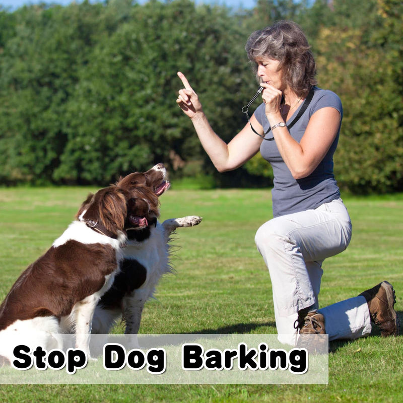2 Pack Dog Whistle to Stop Barking Neighbors Dog, Dogs Whistle Training Whistles with Lanyard Adjustable Ultrasonic Silent Dogs Recall Whistles Effective Recall & Long Range (Black) - PawsPlanet Australia