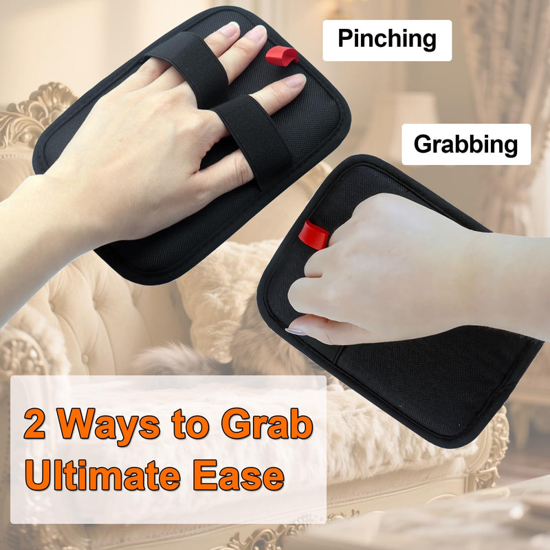 Pet Hair Removal Glove for Small Hands, 2Pcs Electrostatic Dog Cat Hair Remover Gloves for Furniture Car Seat Couch, Reusable Grooming & Shedding Tool with Free Steel Comb & Toothbrush - PawsPlanet Australia