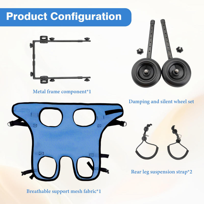 Dog Wheelchair for Back Legs, Two-Wheel Hind Leg Wheelchair, Adjustable Dog Leg Brace and Hip Support for Rear Leg Hind Limbs Disabled Arthritis Paralyzed Injured Small Dogs Cats (Blue, S) Blue