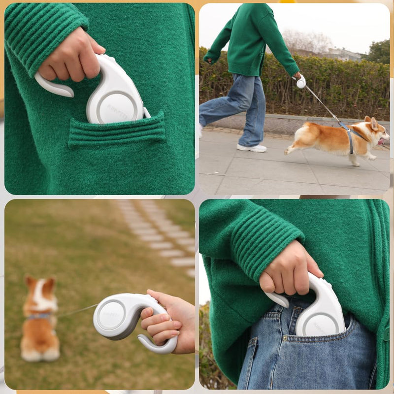 Marchul Retractable Dog Leash-Up to 70lb, 16 ft Dog Walking Leash for Small Medium Dogs, 360° Tangle Free (16ft, Grey) 16ft - PawsPlanet Australia