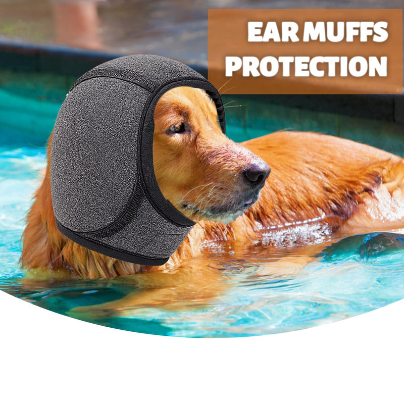Dog Ear Protectors, Dog Ear Defenders for Noise Protection, Comfortable Muffs for Sensitive Dogs During Thunderstorms, Grooming and Travel, Size S, Dark Gray