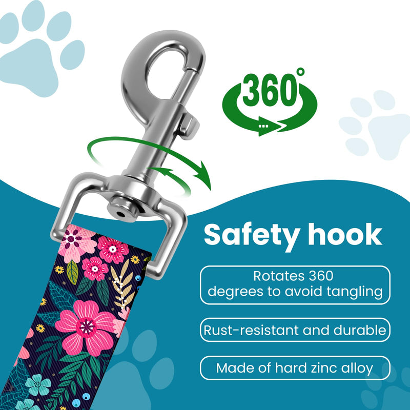 Adjustable pet cat and Dog car seat Belt，The Lanyard is Flexible and Adjustable from 20 to 33 inches (Floral) floral - PawsPlanet Australia