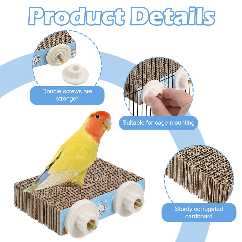 2Pcs Bird Perches for Cage, Parrot Cardboard Perch for Small to Regular Pet Birds, Parrot Playground Help Birds Clean Beak, Suitable for Macaws, Small Parakeets, Conures, Budgies - PawsPlanet Australia
