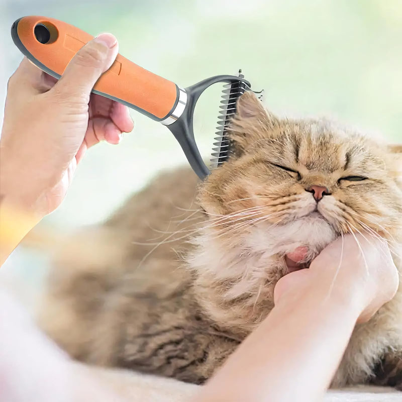 Dog Brush - Reduce Dog Shedding, Long Hair Dog Brush, Orange Set - PawsPlanet Australia