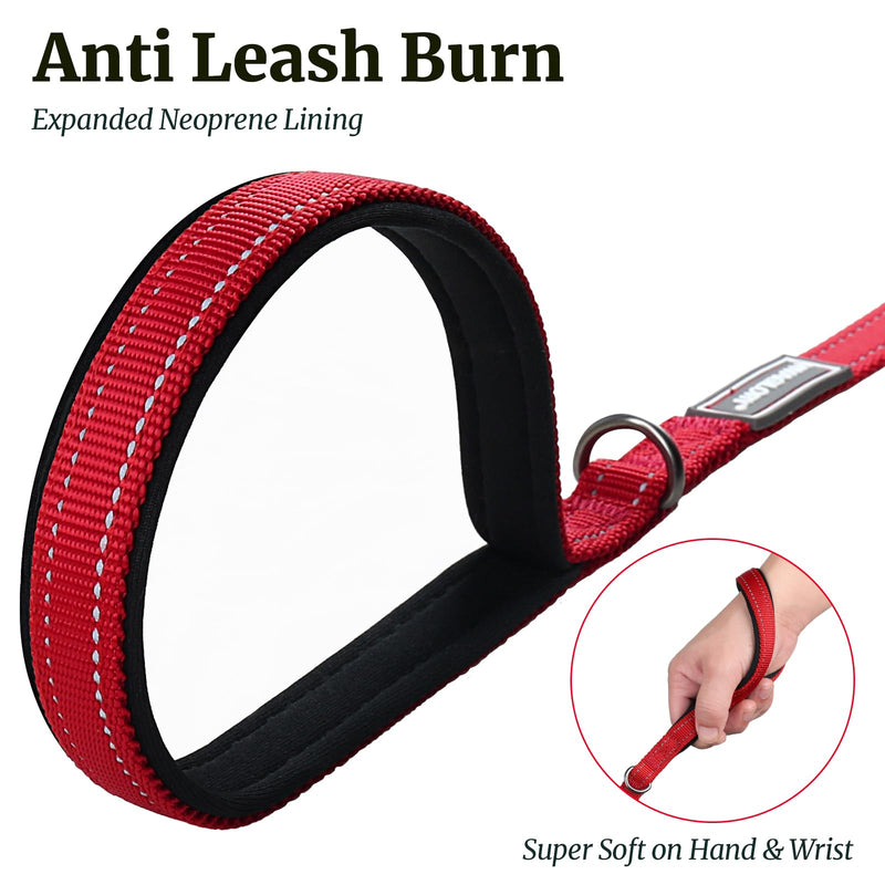 VIVAGLORY Dailyx Dog Leash, Puppy Leash for Training & Walking with Soft Padded Handle, Heavy Duty & Double Layer Nylon for Pet Puppy, 4ft x 1/2in, Red 4 ft. x 1/2 in. (0~25 lbs.) - PawsPlanet Australia