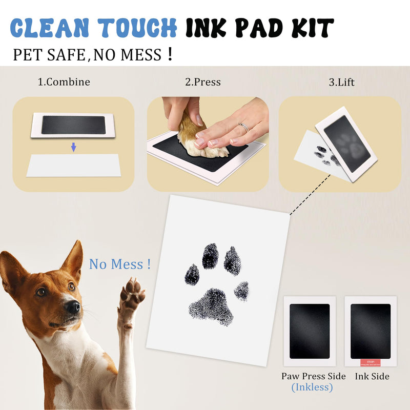 MYPAWLETS Inkless Paw Print Kit,Mess-Free Paw Print Stamp Pad for Dogs Cat,Pet Safe Clean Touch Ink Pad,Dog Nose Print Kit,Pet Paw Print Impression Kit Keepsake,Personalized Pet Lover,Dog Mom Gift-6M Medium (6 Pack) - PawsPlanet Australia