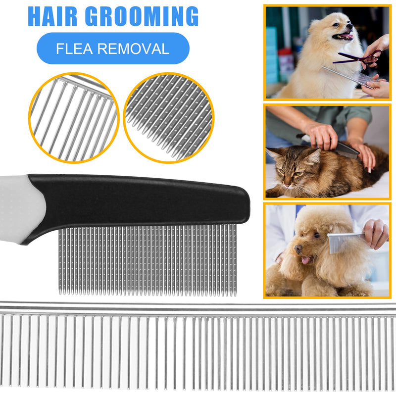 Pet Grooming Kit – Shedding Slicker Brush & Bath Massage Tool for Dogs, Cats, Puppies & Rabbits | Gentle, Easy-Clean Design for Healthy Coats & Relaxing Grooming 8 PCS Gray - PawsPlanet Australia