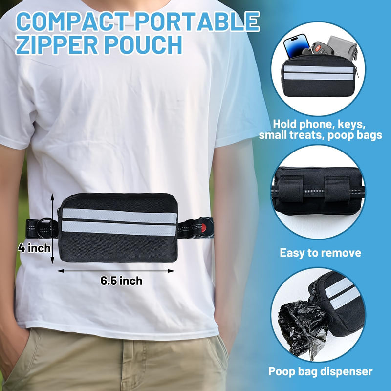 Hands Free Double Dog Leash No Tangle, Waist Leash for Dog Walking, Retractable Dog Leashes for Medium and Large Breeds-Pouch & Lumbar Support, Adjustable Waist Belt, Retractable Bungee,Padded Handles - PawsPlanet Australia