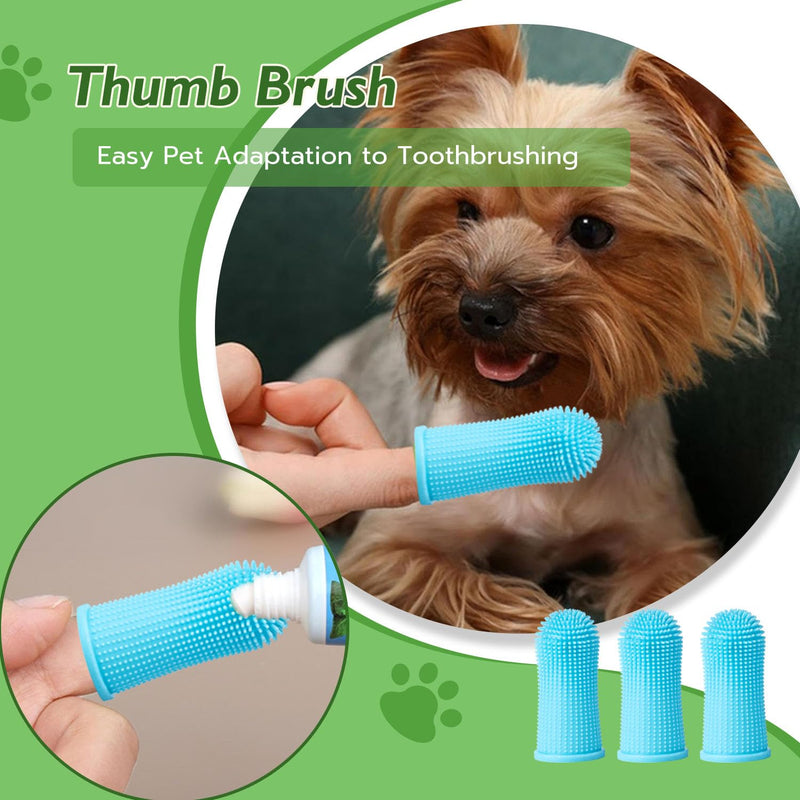 (6 Pcs) Pet Grooming Set – Includes Dog Bath Brush with Shampoo Dispenser, Cat Chin Cleaner, Toothbrushes & Glove Massage Brush for Dogs and Cats (Green) Green - PawsPlanet Australia