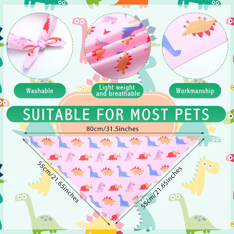 Sanwuta 30 Pcs Dinosaur Dog Bandana Bulk Spring Summer Soft Triangle Dog Bib Colorful Doggie Kerchief Scarf Adjustable Washable Pet Bib for Doggie Cat Puppy Grooming Boys and Girls(X Large) X Large - PawsPlanet Australia