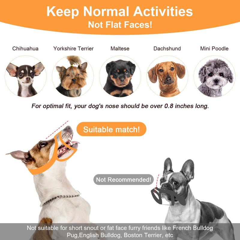 Mesh Dog Muzzles for Small Dogs Breathable Nylon Muzzle for Small Medium Sized and Short Snout Dogs Puppy Muzzle Prevents Biting Adjustable Dog Mouth Cover (S) S - PawsPlanet Australia