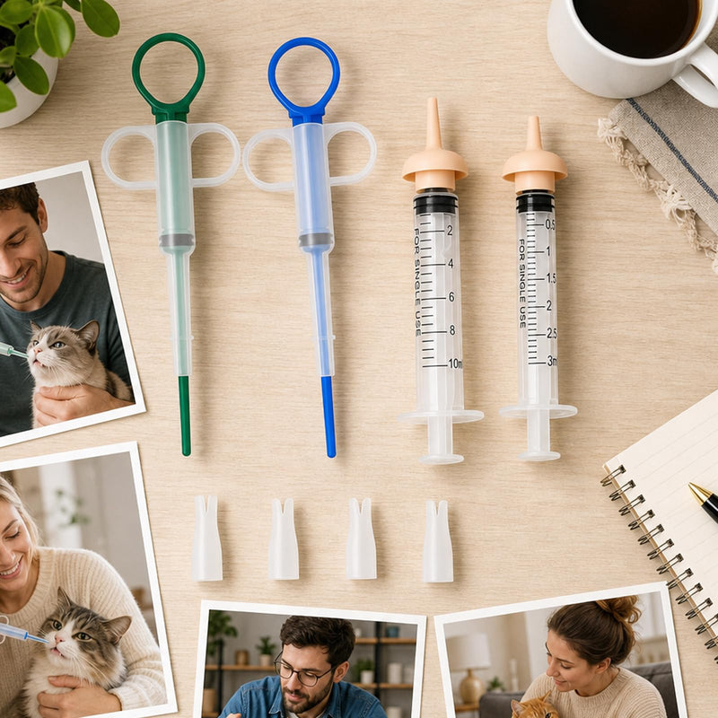 4 Pcs Tablet Dispenser for Cats, Pill Administering Device for Cats, Easy Medication Administration, Gentle Application for Animals, Practical Aid for Pet Owners and Veterinarians