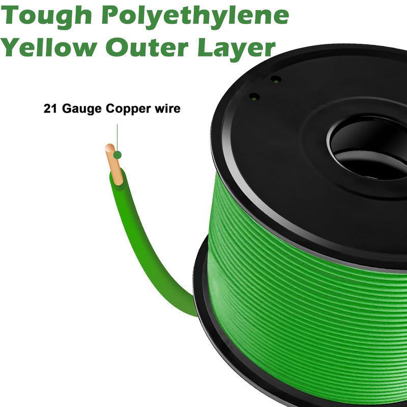 TRESSON Underground Dog Fence Wire - Boundary 500 Feet Compatible for Pet System Wireless,Electric Dog Boundary Wire for Pet Safety Training Extends The Boundaries of Your Fence 21 Gauge Green
