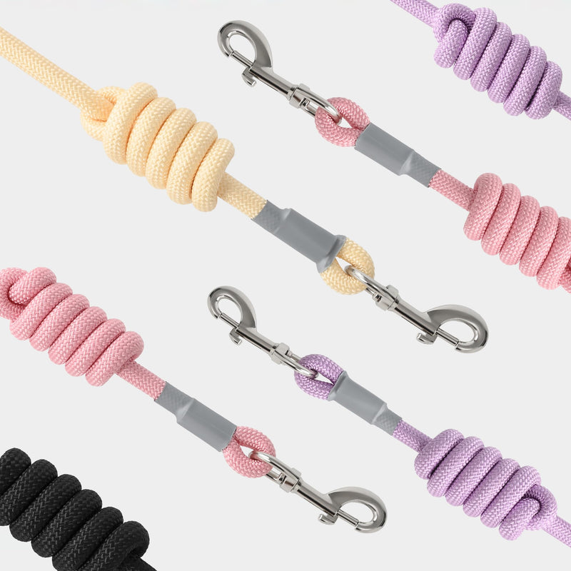 Mile High Life Dog Leash, with Comfortable Padded Handle, Purple Nylon Rope Leash with Steel Tips, Heavy Duty 4 Feet Pet Leashes (Pink,48 Inches) Nylon Rope - Purple - PawsPlanet Australia