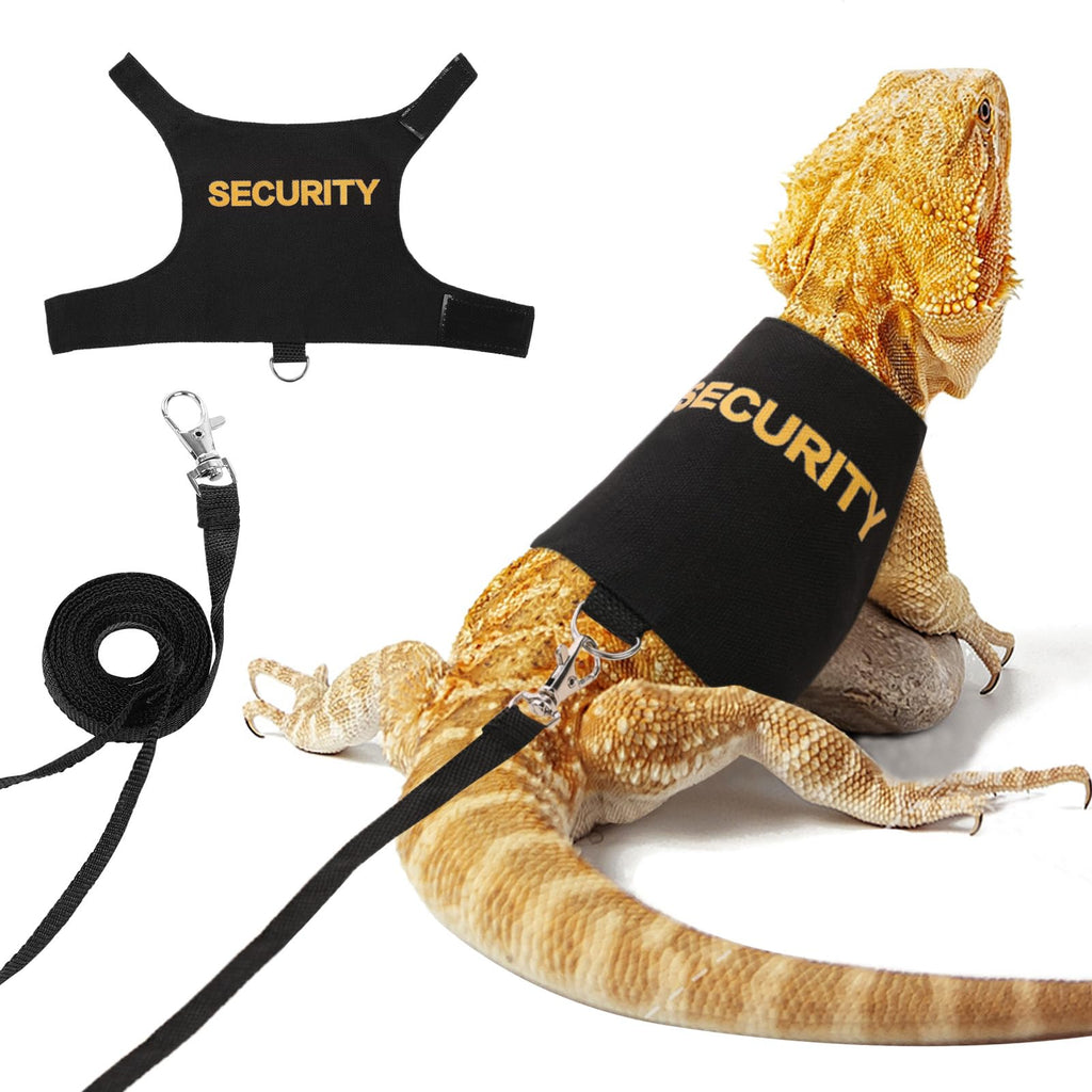 Bearded Dragon Lizards Clothes with Leash,Set for Small Pets Reptiles Guinea Pig Apparel Lizards Outdoor Walking Training Harness Leash Hand-Made Security Costume Photo Prop