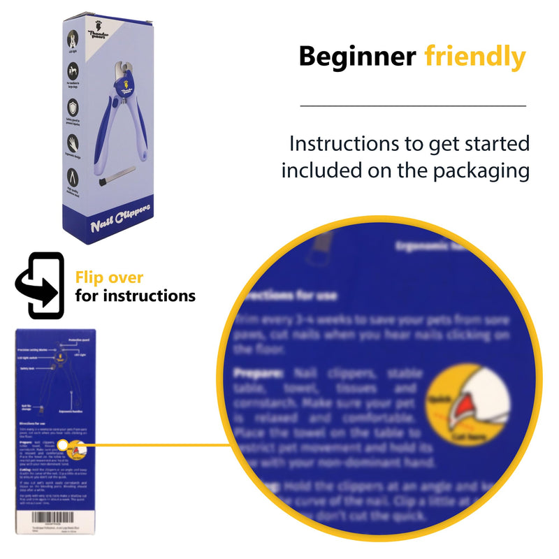 Professional-Grade Dog Nail Clippers with Protective Guard and Safety Lock (Medium to Large Breeds) (Blue, Medium to Large Breeds (LED)) Blue Medium to Large Breeds (LED)