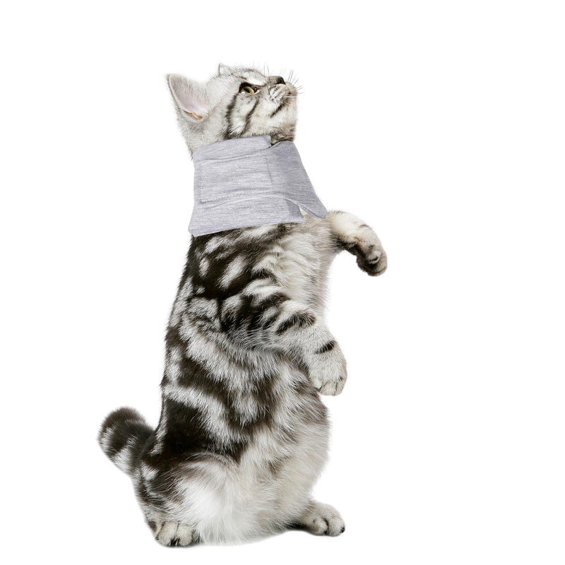 Cat Neck Brace, Breathable & Adjustable Cone Collar After Surgery Recovery Anti-Scratch Anti-Lick Protection, Cat Cone Collar for Small Medium Dogs Puppies Kittens (Grey, S) Grey
