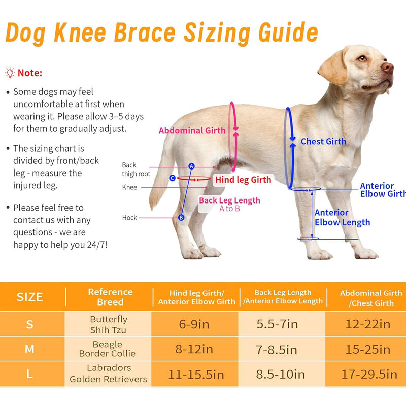 Dog Knee Brace for Torn ACL,Dog ACL Braces with Side Stabilizers,Adjustable Dogs Leg Brace Suitable for 4 Limbs,Dogs Hip Brace for Arthritis Relief, Joint Stability,Reduces Pain and Inflammation M