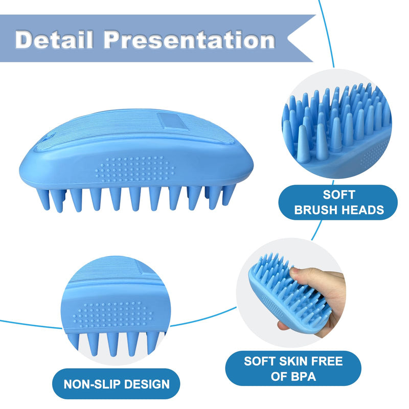 3PCS Dog Bath Brush, Dog Shampoo Brush, Dog Scrubber for Bath,Dog Bath Products are Suitable for Short, Long haired Dogs, Cats, Large Dogs, and Small Dogs Pet shower set-c - PawsPlanet Australia
