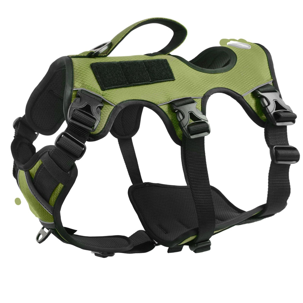 AUROTH Dog Harness, Escape Proof Dog Harness for Medium Sized Dog, No Pull Dog Harness for Large Dogs, Soft Padded Reflective Adjustable Dog Vest Harness with Lift Handle, Harness Medium Size Dog M(Neck:16.5''-22",chest:22.8"-34") Green - PawsPlanet Australia