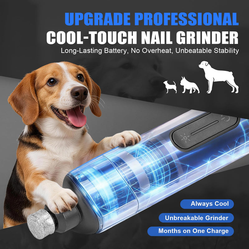 Dog Nail Grinder & Drill 2026 New Silent Groom Pro 3-Speed Pets Electric Nail Trimmer with LED Light, 40dB Quiet & Painless Paws Safe Guard for Dogs and Cats - PawsPlanet Australia