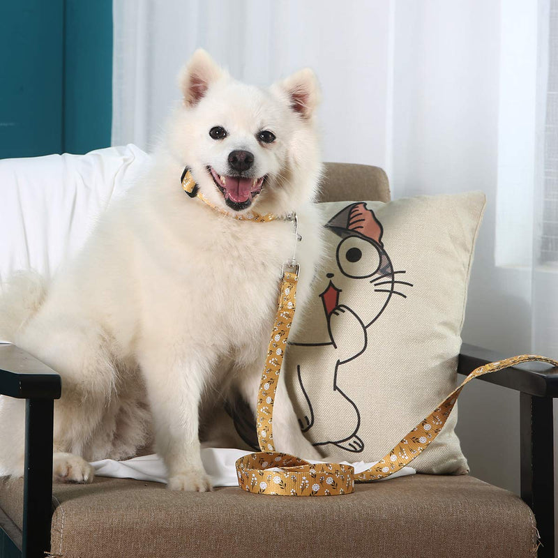 2PCS Cat Dog Floral Collar and Leash Set Pet Gift Adjustable Dogs Flower Collars for Small to Large Pets (X-Large) XL (19"-26") - PawsPlanet Australia