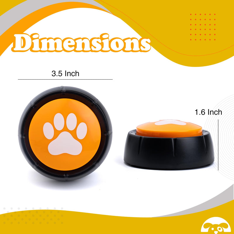PetnBeyond Dog Talking Buttons - Communication Starter Pack, 4 PCS Dog Training Buttons, 30 Second Record Button for Pet Voice Training, Speaking Buttons for Cats and Dogs, 30s Voice Recordable Pet - PawsPlanet Australia